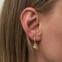 Silver Dangle Gold Butterfly Women's Earrings