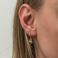 Silver Dangle Gold Butterfly Women's Earrings