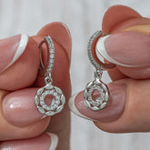 Silver Dangle Hoop Women's Earrings