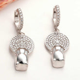 Silver Dangling Tiger Figured Women's Earrings