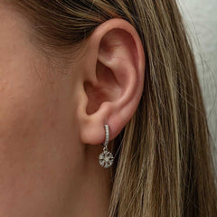 Silver Dangle Snowflake Women's Earrings