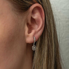 Silver Dangle Snowflake Women's Earrings