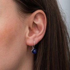 Boucles d'oreilles pendantes en argent pour femme, motif mauvais œil