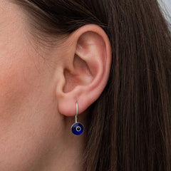 Boucles d'oreilles pendantes en argent pour femme, motif mauvais œil