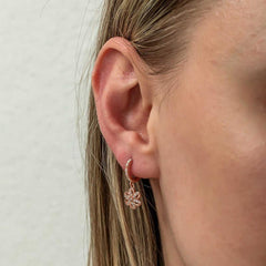 Gümüş Sallantılı Rose Çiçek Kadın Küpe