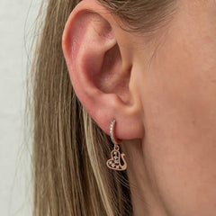 Silver Dangle Rose Swan Women's Earrings