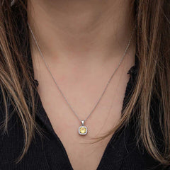 Silver Yellow Baguette Stone Women's Set