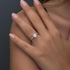 Silver Single Stone Women's Ring