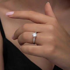 Silver Single Stone Women's Ring