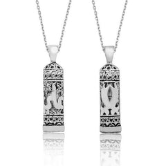 Silver Cylinder Cevsen Prayer Necklace