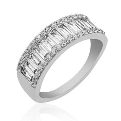Bague pour femme avec pierre baguette en argent