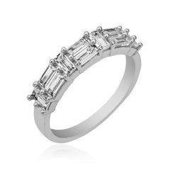 Silver Row Baguette Stone Women's Ring