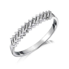 Silver Row Baguette Stone Women's Ring