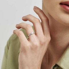 Silver Row Baguette Stone Women's Ring