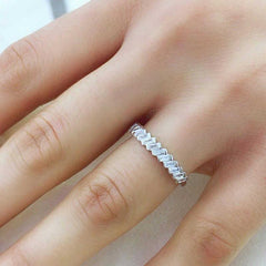 Silver Row Baguette Stone Women's Ring