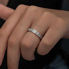 Silver Row Baguette Stone Women's Ring