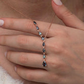 Silver Row Mystic Topaz Stone Drop Women's Necklace