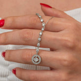 Silver Row Zircon Stone Circle Women's Necklace