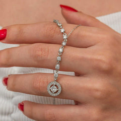 Silver Row Zircon Stone Circle Women's Necklace