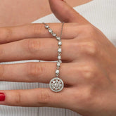 Silver Row Zircon Stone Flower Women's Necklace