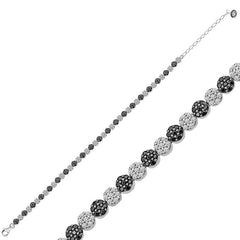 Silver Black White Waterway Women's Bracelet