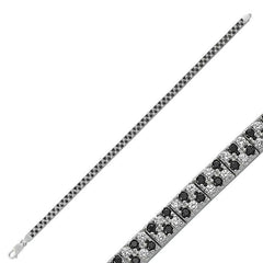 Silver Black White Stone Waterway Women's Bracelet