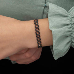 Silver Black Stone Gurmet Women's Bracelet