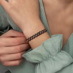 Silver Black Stone Gurmet Women's Bracelet