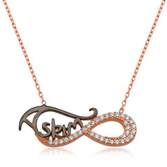 Silver Infinite Love Written Women's Necklace