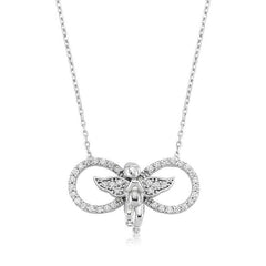 Silver Infinity Angel Women's Necklace
