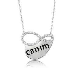 Silver My Love Written Infinity Women's Necklace