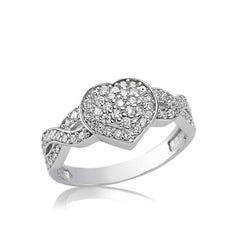 Silver Infinity Heart Women's Ring