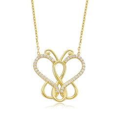 Silver Infinity Butterfly Women's Necklace