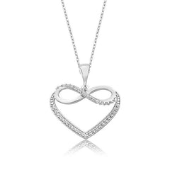 Silver Heart Infinity Women's Necklace