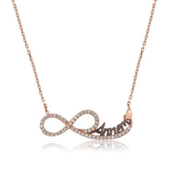 Silver Mother Written Infinity Necklace for Women