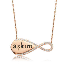 Silver My Love Written Infinity Women's Necklace