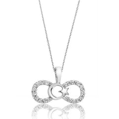 Silver Infinity Moon Star Women's Necklace