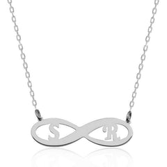 Silver Infinity Letter Necklace