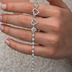 Silver Infinity Two Hearts Women's Bracelet