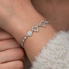 Silver Infinity Two Hearts Women's Bracelet