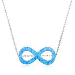 Silver Opal Stone Infinity Necklace