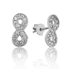 Silver Infinity Stud Earrings