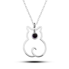 Silver February Birthstone Catwoman Necklace
