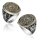 Silver Solomon Seal Men's Ring