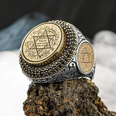 Silver Solomon Seal Men's Ring
