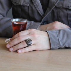 Silver Solomon Prophet Seal Men's Ring