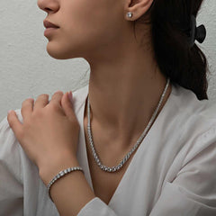 Silver Filtered White Stone Waterway Women's Set