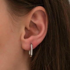 Silver Stoneless J Women's Earrings