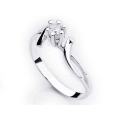 Silver Single Stone Women's Ring