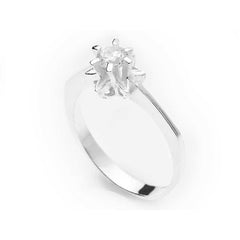 Silver Single Stone Women's Ring
